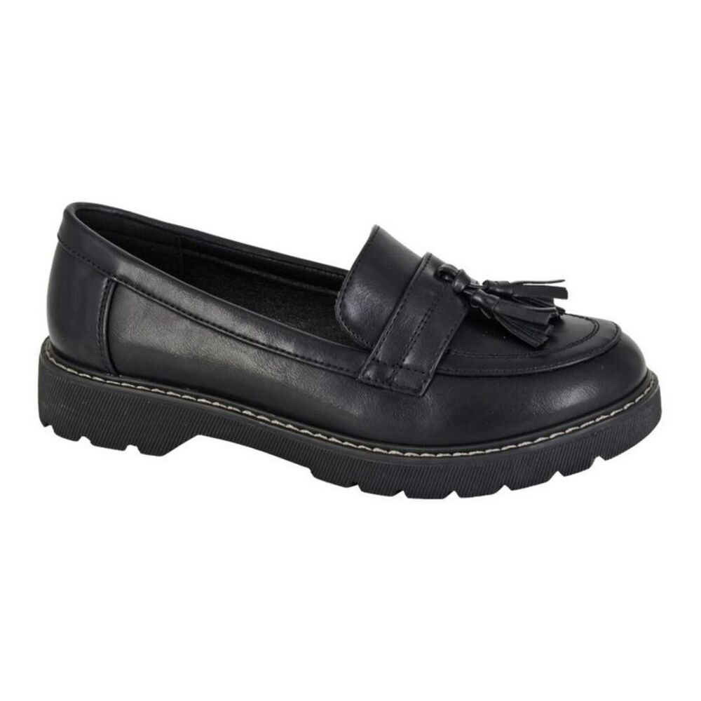 Boulevard Womens/Ladies Tassel Loafers / Black